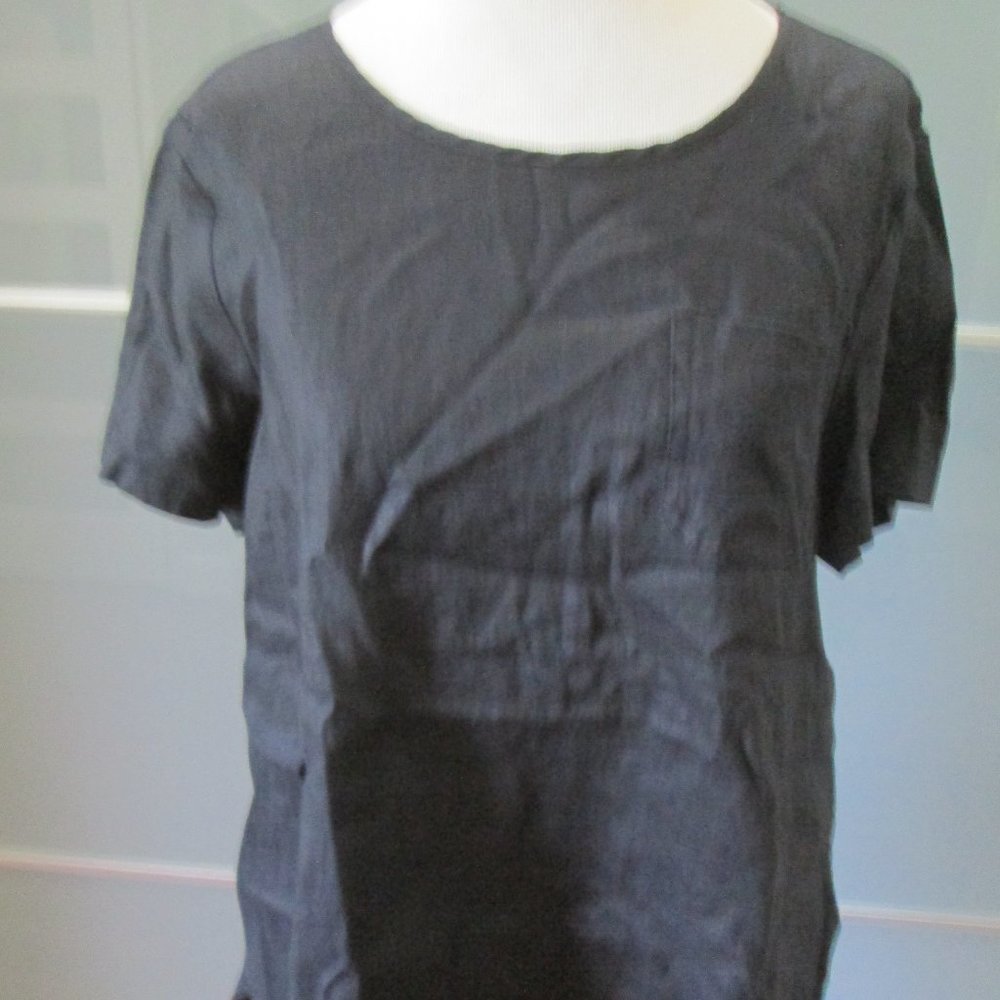 Antibes Blanc 100% Linen Short Sleeve Blouse